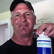 Customer portrait photo of Tim F. sharing personal feedback and a verified review for Semenax dietary supplement.